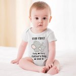 Personalized Elephant Parent Child Outfit Our First Father’s Day Together Shirt Father's Day Gift for Baby Father