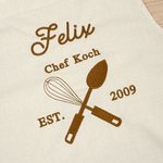 Tablier de lin ajustable avec poche et nom Cadeau d'anniversaire pour les amoureux de la cuisine et de la pâtisserie