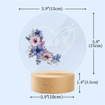 Personalized Heart Birth Flower Acrylic LED Night Light with Name and Wooden Base Home Decor Mother's Day Gift for Women