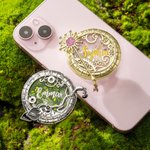 Gepersonaliseerde Goede Heks en Boze Heks Ontwerp Magische Vloeibare Glitter Acryl Magsafe Telefoonhouder met Naam Verjaardagscadeau voor Vrouwen Vrienden