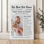 Personalised The Best Dad Mom Times Poster Canvas Painting Wall Art with Text and Photo Home Decor Housewarming Gift for New Parents