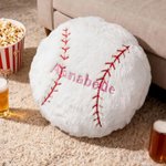 Personalized Embroideried Baseball Basketball Sport Balls Soft Throw Pillow with Name Home Decor Birthday Gift for Football Volleyball Soccer Player