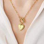 Personalised Heart Initial Toggle Necklace Exquisite Jewellery Birthday Mother's Day Anniversary Valentine's Day Gift for Women