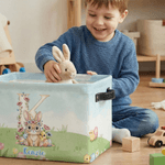 Personalised Cute Rabbit Easter Storage Basket with Name and Initial Daily Storage Easter Gift for Kids
