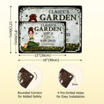 Personalisierte Vintage Cartoon Charakter Weißblech Garten Zeichen mit Namen Garten Dekoration Geburtstag Geschenk für Gartenarbeit Liebhaber Großeltern