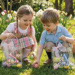 Personalized Cute Easter Bunny Clear Gift Bag with Name and Initial Easter Party Favors Gift for Kids