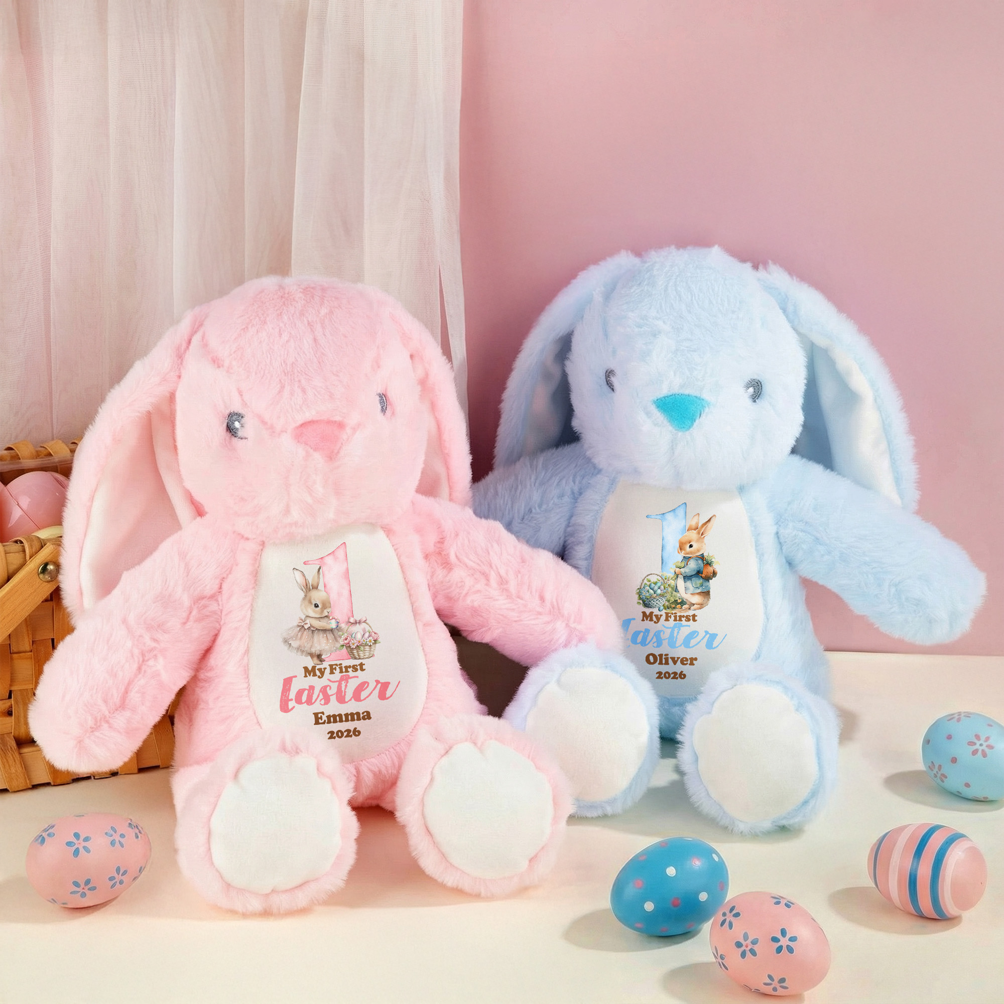 Personalized Cute Cartoon Rabbit Design Easter Bunny Plush Toy with ...