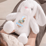 Personalized Cute Cartoon Rabbit Design Easter Bunny Plush Toy with Name and Year 1st Easter Gift for Newborns Babies
