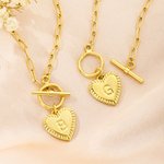 Personalised Heart Initial Toggle Necklace Exquisite Jewellery Birthday Mother's Day Anniversary Valentine's Day Gift for Women