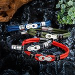 Personalized Bike Chain Bead Bracelet with Engraved Family Name Birthday Father's Day Gift for Man