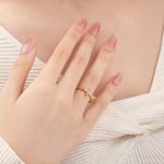 Personalised Dainty Cross Birthstone Sterling Silver Ring Christmas Birthday Baptism Gift for Christians Mothers