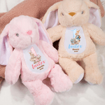 Personalized Cute Cartoon Rabbit Design Easter Bunny Plush Toy with Name and Year 1st Easter Gift for Newborns Babies