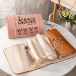 Borsa per il trucco personalizzata impermeabile in pelle PU di mucca Highland con 1-8 nomi e titoli, essenziale per i viaggi Regalo per la festa della mamma per la nonna