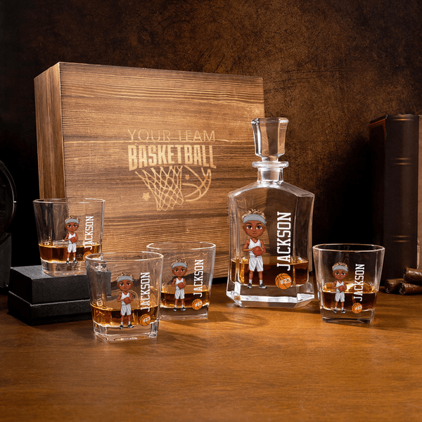 Personalised Cartoon Basketball Athlete Whiskey Decanter Birthday Gift for Basketball Lovers Whiskey Lovers