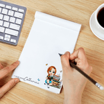 Personalised Book Cartoon Character Notepad with 40/80 Pages and Name Back to School Appreciation Gift for Book Lovers Friends Students