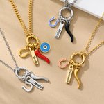 Personalisierte Chili Hufeisen Lucky Amulet Charm Halskette mit Namen Dainty Schmuck Geburtstag Jahrestag Urlaub Geschenk für ihn ihr