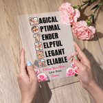 Targa in acrilico personalizzata con 1-6 foto, con nome e testo Regalo di compleanno per la festa della mamma e della nonna