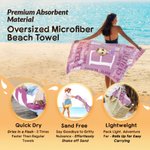Asciugamano da spiaggia sovradimensionato personalizzato con nome, iniziale di un personaggio dei cartoni animati per bambini, regalo di compleanno per la festa in spiaggia.