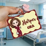 Personalised Cartoon Character ID Card Badge Buddy with Name and Text Birthday Appreciation Gift for Nurse Doctor Medical Staff