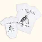 T-shirt Onesie Bébé 100% Coton Minimaliste Personnalisé avec Nom Motif Bière et Bouteille de Lait Cadeau Anniversaire Fête des Pères pour Nouveau Papa