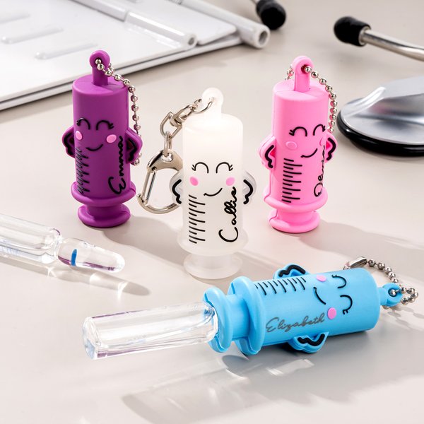 Personalised Playful Syringe Design Ampoule Opener Breaker with Metal Clasp and Name Nurses' Day Appreciation Gift for Nurses Doctors Medical Staff