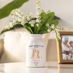 Personalisierte Happy 1st Mother's Day Tiermuster Keramik Blumenvase mit Namen und Titel Geburtstag Muttertag Geschenk für neue Mama