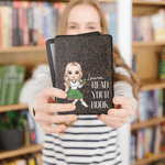 Personalized Cartoon Reading Character Leopard Print Kindle Case with Name for Multiple Models Daily Use Birthday Gift for Book Lover