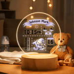 Veilleuse LED personnalisée avec nom et socle en bois Décoration de chambre d'enfant Cadeau d'anniversaire pour nouveau-né