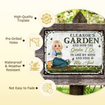 Personalisierte Vintage Cartoon Charakter Weißblech Garten Zeichen mit Namen Garten Dekoration Geburtstag Geschenk für Gartenarbeit Liebhaber Großeltern