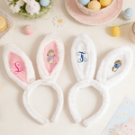 Personligt sött Peter Rabbit kaninöron plysch pannband med initialer hår tillbehör tema händelse påsk fest present för familj barn