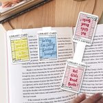 Personalized Vintage Library Card Fun Text Magnetic Bookmark Clip with Name Daily Use Birthday Gift for Reading Lovers Bookworms