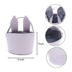 Personalisierte Aquarell Cartoon Hase Ohren gestreiften Osterkorb mit Initiale und Name Ostern Party Gunst Eier jagen Geschenk für Kinder