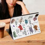 Personalised Cartoon Reading Girl Birth Flower Pad Case Protective Cover for iPad with Name and Bookish Quote Birthday Gift for Book Lovers Bookworms