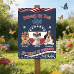 Personalised Cute Pet Tinplate Sheet Hanging Painting with 1-4 Pet Names Garden Decoration Birthday Gift for Pet Lover