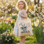 Personalized Don't Touch My Easter Eggs Animal Reusable Canvas Bag with Name Daily Use Easter Gift for Kids Women
