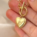 Personalised Heart Initial Toggle Necklace Exquisite Jewellery Birthday Mother's Day Anniversary Valentine's Day Gift for Women