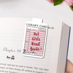 Personalized Vintage Library Card Fun Text Magnetic Bookmark Clip with Name Daily Use Birthday Gift for Reading Lovers Bookworms