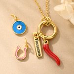 Personalisierte Chili Hufeisen Lucky Amulet Charm Halskette mit Namen Dainty Schmuck Geburtstag Jahrestag Urlaub Geschenk für ihn ihr