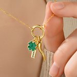 Personalisierte Chili Hufeisen Lucky Amulet Charm Halskette mit Namen Dainty Schmuck Geburtstag Jahrestag Urlaub Geschenk für ihn ihr