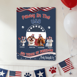 Personalised Cute Pet Tinplate Sheet Hanging Painting with 1-4 Pet Names Garden Decoration Birthday Gift for Pet Lover