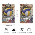 Personalised Ball Sport Design Clipboard with Low Profile Clip and Name Daily Use Birthday Gift for Coach Ball Sport Lover