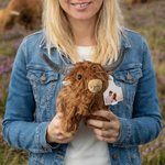 A Furry Keepsake You Can Actually Hug - Personalized Text Photo Ear Tag Highland Cow Plush Toy Furry Stuffed Animal Doll