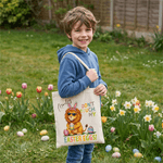 Personalized Don't Touch My Easter Eggs Animal Reusable Canvas Bag with Name Daily Use Easter Gift for Kids Women