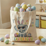 Personalized Don't Touch My Easter Eggs Animal Reusable Canvas Bag with Name Daily Use Easter Gift for Kids Women