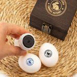 Personalisierter Stempel für Ostereier mit Osterhasen-Motiv und Wunschtext inklusive Tinte optional mit Holzbox Ostern Geschenk für Familie und Kinder