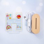 Personalized Difference Maker Apple Pencil Initial LED Night Light with Name and Wooden Base Teacher's Day Appreciation Birthday Gift for Teacher