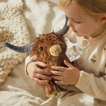 A Furry Keepsake You Can Actually Hug - Personalized Text Photo Ear Tag Highland Cow Plush Toy Furry Stuffed Animal Doll
