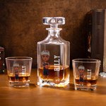 Personalized Cartoon Basketball Character Whiskey Decanter with Name Bar Accessory Game Day Gift for Man Woman Sports Lover