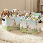 Personalised Cute Rabbit Easter Storage Basket with Name and Initial Daily Storage Easter Gift for Kids