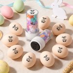 Personalisierter Stempel für Ostereier mit Osterhasen-Motiv und Wunschtext inklusive Tinte optional mit Holzbox Ostern Geschenk für Familie und Kinder